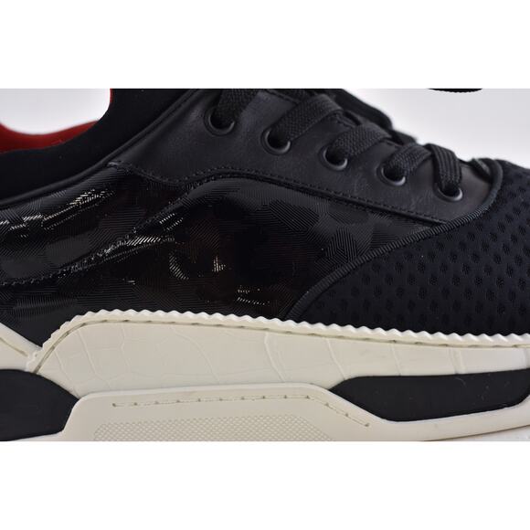 Christian Louboutin Mens Aurelien Flat Black White Neomesh Low Top Sneaker 44 11 - Picture 5 of 12